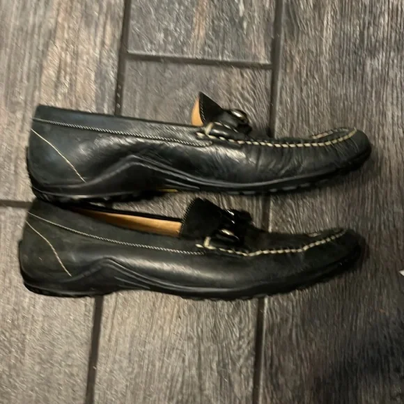 Martin Dingman Old Row Men’s Black Leather Horse Bit Loafer dress shoes - Picture 3 of 4